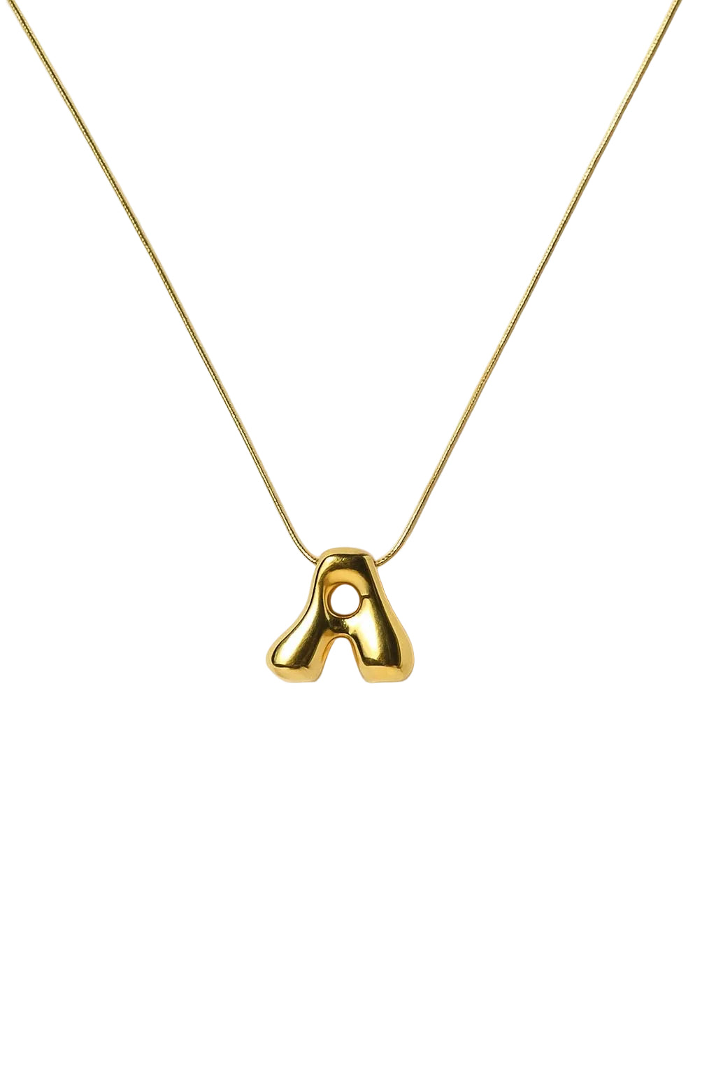 Collar inicial personalizada dorada acero inoxidable chapado oro 18K cadena ajustable Sentidos Barcelona