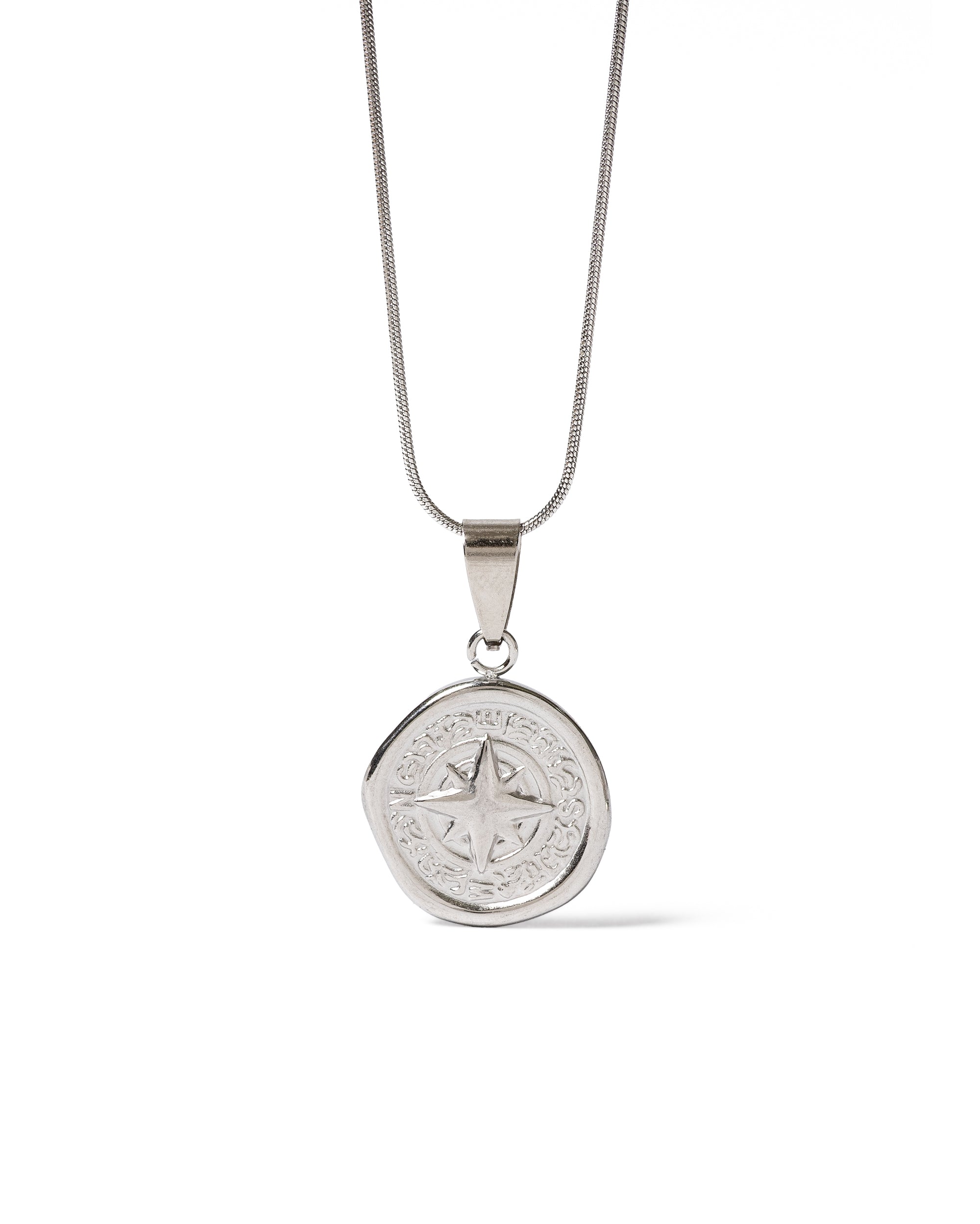 COMPASS SILVER NECKLACE