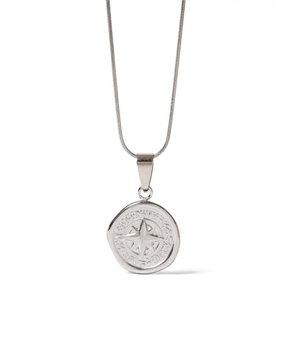 COMPASS SILVER NECKLACE